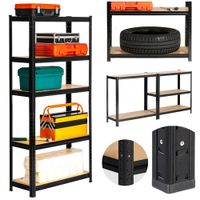 Regał metalowy do garażu piwnicy magazynowy 70x30x154 czarny