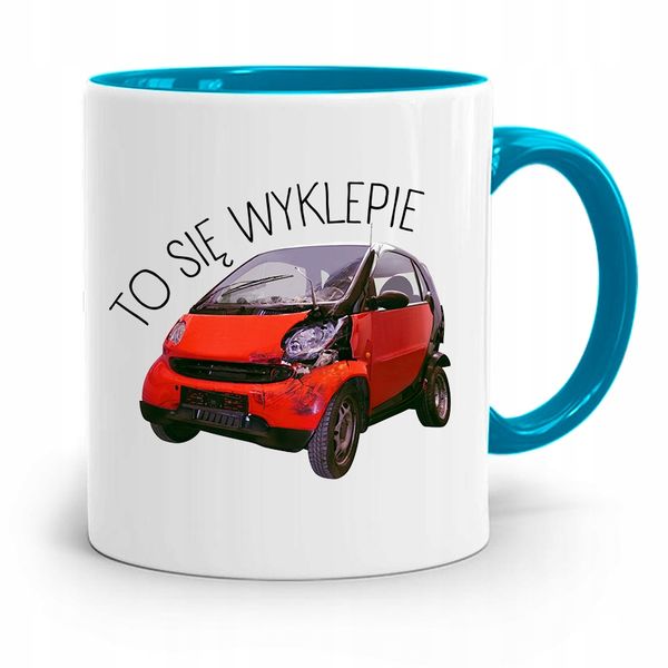 Kubek Błękitny Mechanika To Się Wyklepie Z Nadrukiem Ze Zdjęciem zdjęcie 1