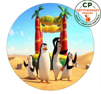 Opłatek na tort Pingwiny z Madagaskaru