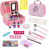ZESTAW DO MAKIJAŻU PAZNOKCI KOSMETYKI W WALIZCE KUFEREK DZIECI DZIEWCZYNKI