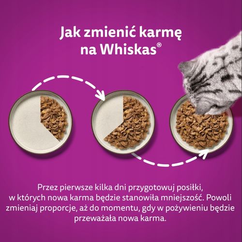 WHISKAS JUNIOR MOKRA KARMA DLA KOCIĄT WOŁOWINA I KURCZAK W SOSIE 32 X 85 G na Arena.pl