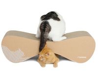 Brązowy drapak wielofunkcyjny z tektury falistej dla kota MyKotty Vigo 71cm