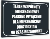 Tabliczka informacyjna znak nadruk UV 40x30 teren wspólnoty mieszkaniowej
