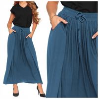 DŁUGA SPÓDNICA DAMSKA KIESZENIE LEJĄCA WISKOZOWA NA WIOSNĘ LATO MORAJ XL