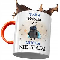 Kubek Pomarańczowy Dla Babci Babuni Na Dzień Babci Z Nadrukiem Ze Zdjęciem