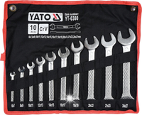 YATO KLUCZE PŁASKIE 6-27 10 SZT YT-0380 SATYNA ZESTAW POLEROWANE PŁACHTA