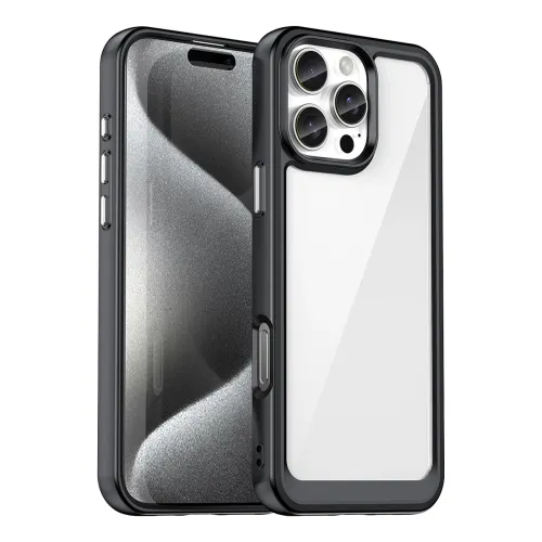 Etui Outer Space Case z żelową ramką do iPhone 16 Pro - czarne na Arena.pl