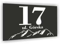 Tabliczka Tablica ADRESOWA ANTRACYT DIBOND 30x20 numer domu ulica GÓRY