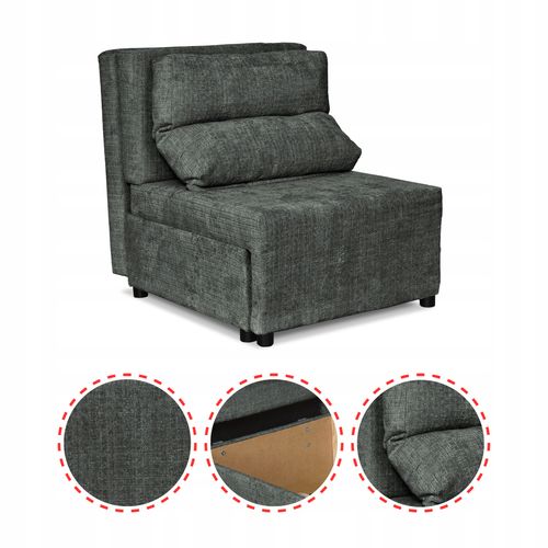 Zestaw KIMO funkcja spania sofa fotele Family Meble c. szary Ramona welur na Arena.pl