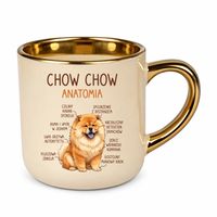 Chow chow anatomia elegancki kubek na prezent Beżowy PIES RASA URODZINY