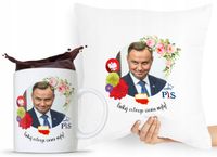 Zestaw Poduszka + Kubek Prezent Andrzej Duda Pis Z Nadrukiem Ze Zdjęciem