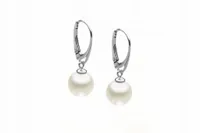 Srebrne kolczyki wiszące z perłą Swarovski 925