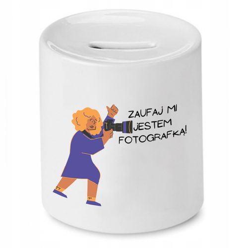 Skarbonka Dla Fotografa Zaufaj Mi Jestem Prezent Z Nadrukiem Ze Zdjęciem na Arena.pl