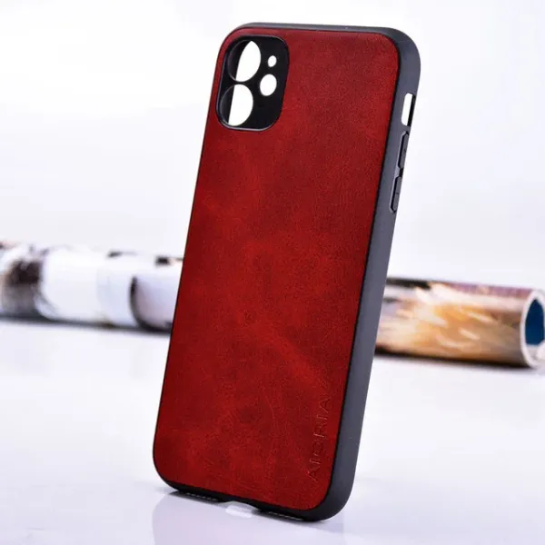 Etui AIORIA Vintage LEATHER do iPhone 11 czerwony zdjęcie 1