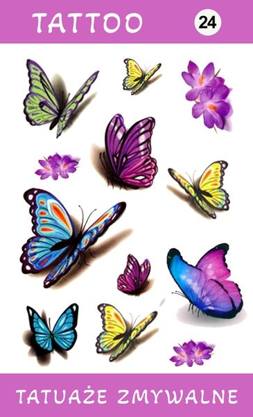 Tatuaże zmywalne Motyle zdjęcie 1