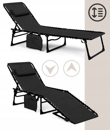 LEŻAK ogrodowy plażowy RIVA SKŁADANY leżanka REGULOWANY łóżko Z ZAGŁÓWKIEM na Arena.pl