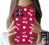 ETUI DO MOTOROLA MOTO G15 - WISIENKI, WIŚNIE NA BORDOWYM TLE + FOLIA