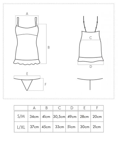 KRÓTKA KOSZULKA NOCNA Z FALBANKĄ + STRINGI S/M na Arena.pl