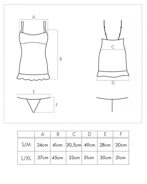 KRÓTKA KOSZULKA NOCNA Z FALBANKĄ + STRINGI S/M zdjęcie 4