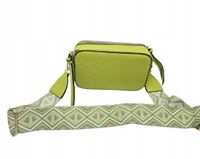Sara Moda - torebka listonoszka skóra ekologiczna pasek BOHO zielony 1979
