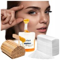 Wosk do wyrywania brwi + Paski + Szpatułki wosk do depilacji brwi z paskami