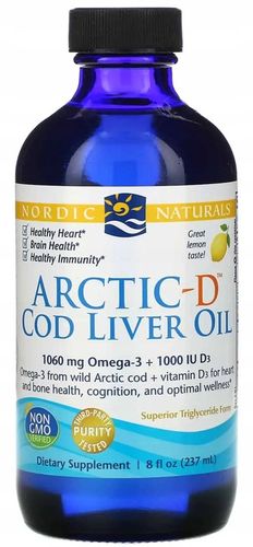 NORDIC Arctic-D COD LIVER OIL CYTRYNOWY TRAN 237m Olej z wątroby dorsza na Arena.pl