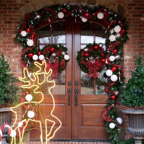 Lampki Zewnętrzne Świąteczne Renifer Dekoracja Ozdoba LED Neon Biały IP44 na Arena.pl