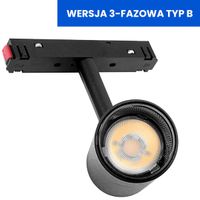 Spot do szyn magnetycznych 3-fazowych reflektor 815 Domeno LED 7W 3000K czarna