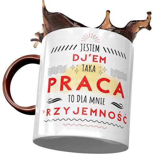 Kubek Bordowy Dla Dja Dla Mnie Przyjemność Prezent Z Nadrukiem Ze Zdjęciem na Arena.pl