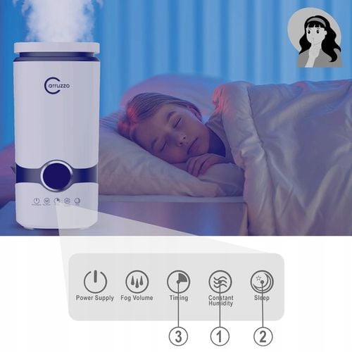 Nawilżacz powietrza AUTOMATYCZNY + AROMATERAPIA 3w1 +12 OLEJKÓW FILTR na Arena.pl