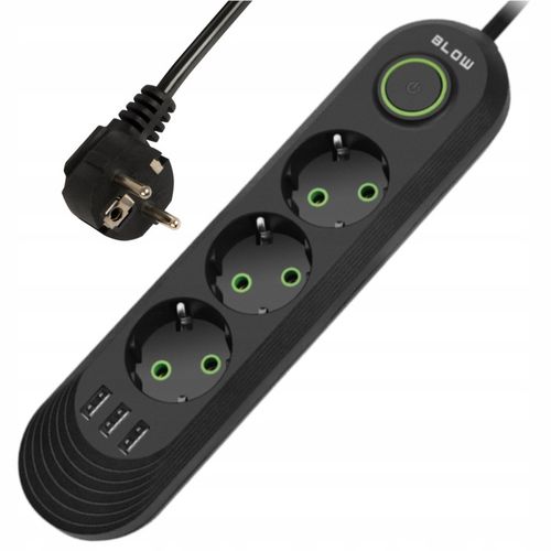 PRZEDŁUŻACZ LISTWA ZASILAJĄCA WŁĄCZNIK 3x USB 3 GNIAZDA 5m na Arena.pl