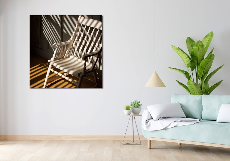Obraz 100x100cm Krzesło w Cieniu zdjęcie 2