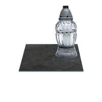 SZKLANA PODSTAWKA POD ZNICZE Z DEDYKACJĄ 30x30cm  Kamień 328f