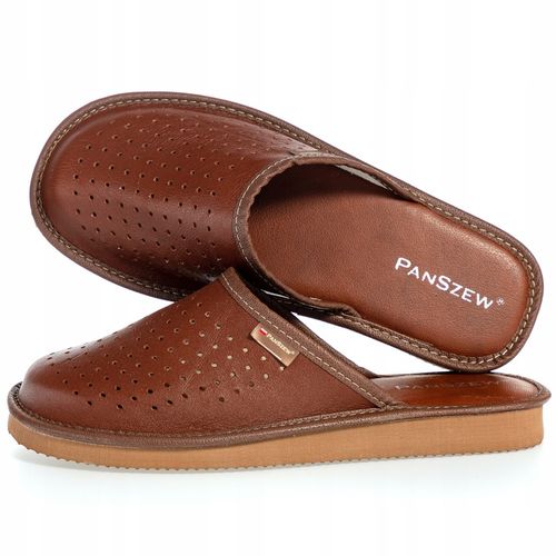 PanSzew Kapcie Męskie SKÓRZANE Pantofle KLASYCZNE z Dziurkami 40-46 na Arena.pl