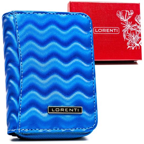 mały portfel damski ze skóry naturalnej ze wzorem fal - lorenti na Arena.pl