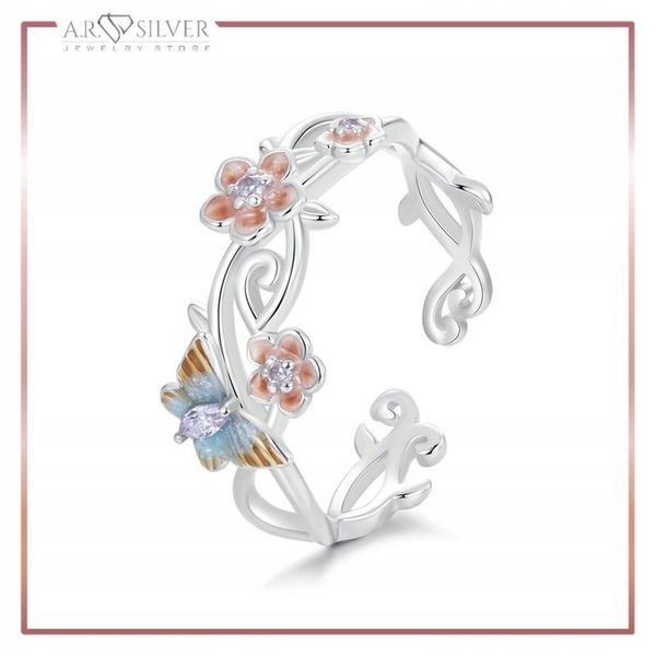 Srebrny Pierścionek Otwarty ZAPACH WIOSNY S925 zdjęcie 11