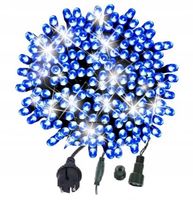 LAMPKI CHOINKOWE 500LED GRUBY KABEL EFEKT BŁYSKU NIEBIESKIE + FLASH ZIMNY