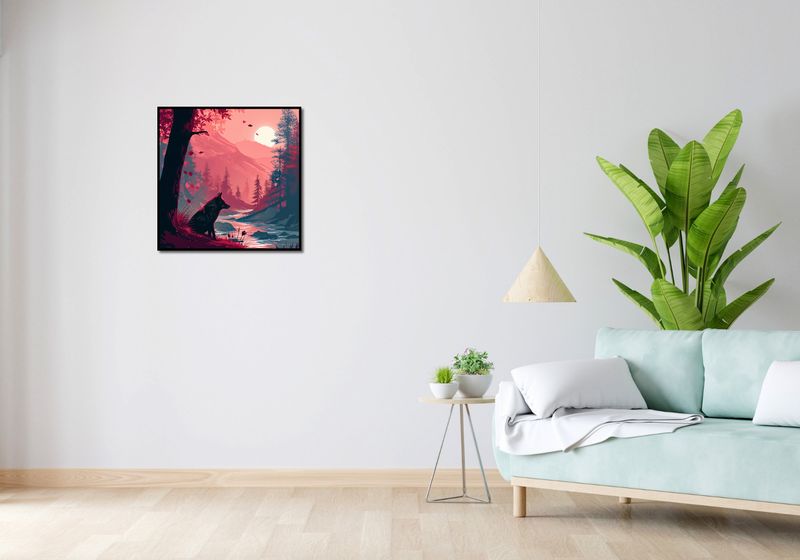Plakat 60x60cm Wilk Przy Brzegu Lasu zdjęcie 4
