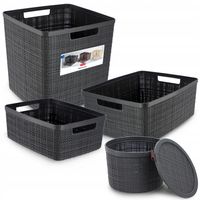 Curver 245714 koszyk okrągły z przykrywką Jute