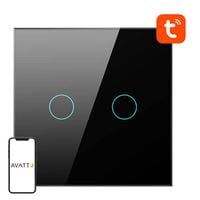 dotykowy włącznik światła wifi avatto ts02-eu-b2 podwójny tuya (czarny)