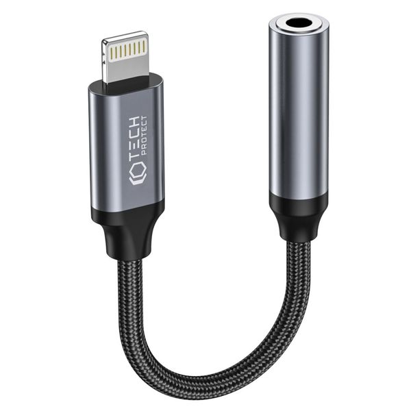 TECH-PROTECT ULTRABOOST ADAPTER LIGHTNING TO MINI JACK 3.5MM BLACK zdjęcie 1