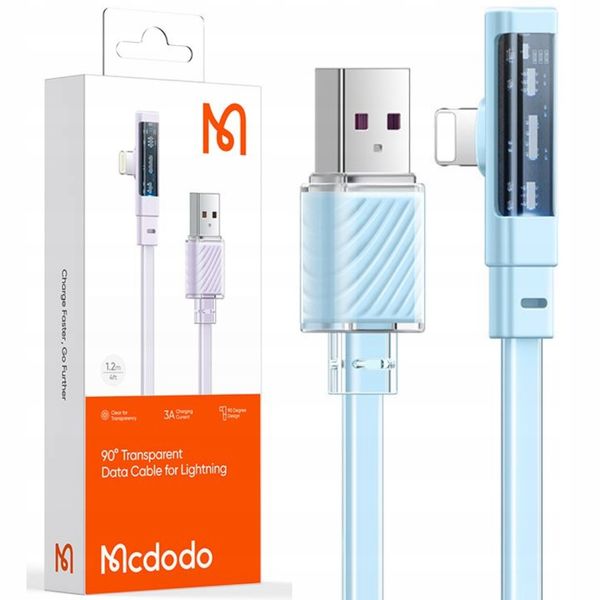 mcdodo kabel kątowy usb lightning płaski 36w do iphone 13 14 zdjęcie 1