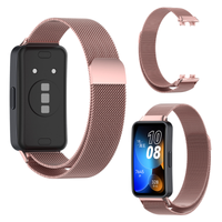 Pasek do Huawei Band 8 9 10 opaska bransoleta na zegarek magnetyczny różowy
