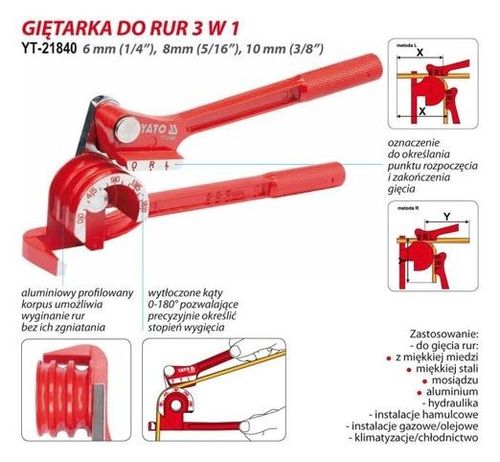 giętarka do rur 6-8-10mm - yt-21840 na Arena.pl