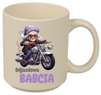KUBEK Z NADRUKIEM PREZENT DZIEŃ BABCI URODZINY BABCIA IMIENINY BEŻOWY MAT
