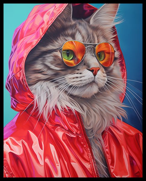 Plakat 40x50cm Kot w Stylu zdjęcie 2