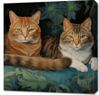 Obraz 70x70cm Koty na Fotelu