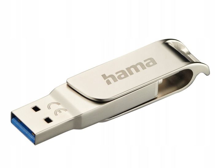 SZYBKI MARKOWY PENDRIVE Z USB-C OTG I USB-A 64GB HAMA OBROTOWA ZATYCZKA zdjęcie 2