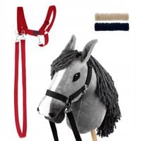 Zestaw Skippi - Hobby Horse szary i dodatkowy kantar - czerwony