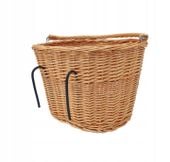 DUŻY KOSZ WIKLINOWY KOSZYK ROWER ROWEROWY HAKI Z1